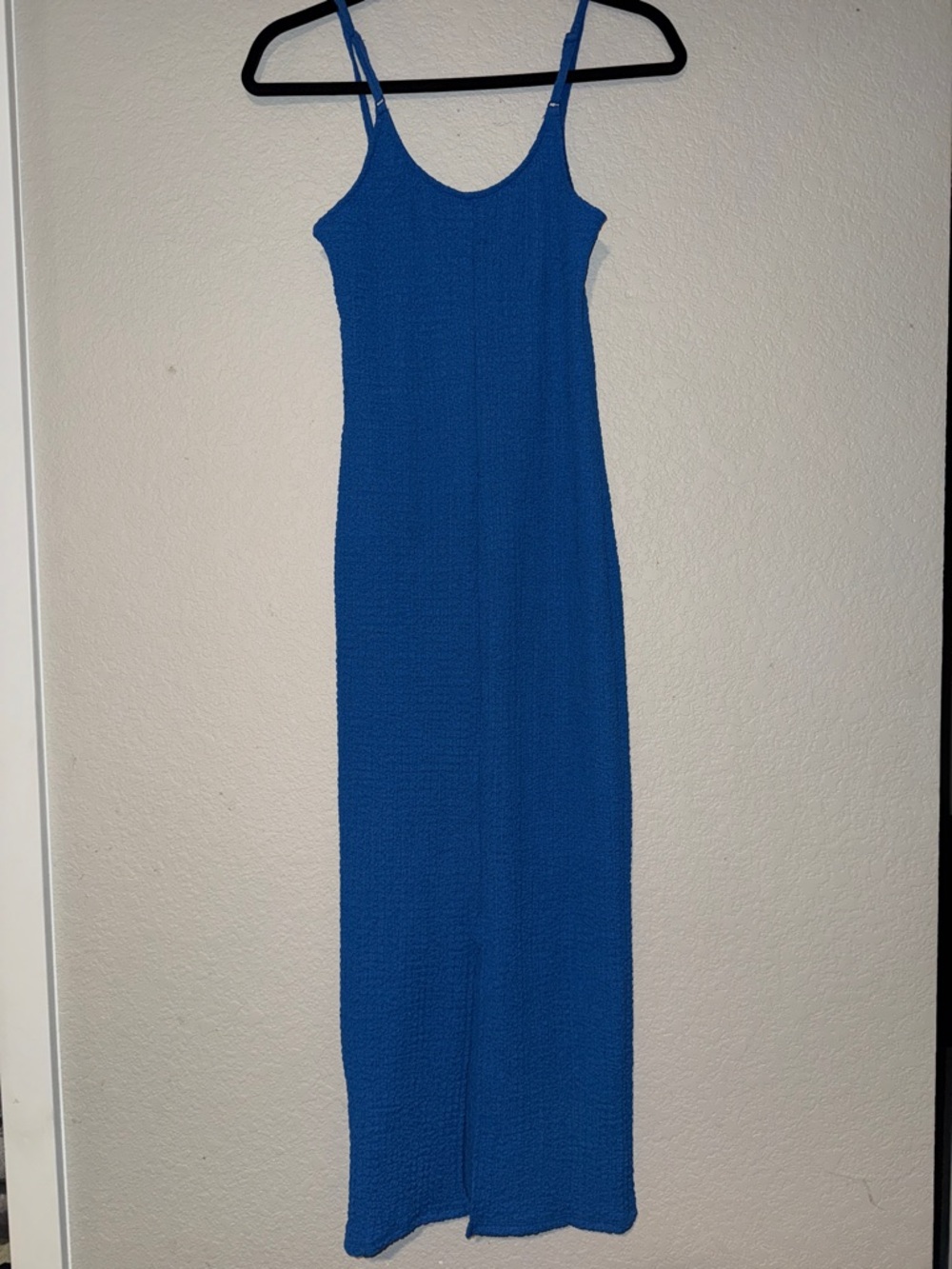 H&M Crinkled Jersey Midi Dress in Blue Size XS NWOT - Picture 5 of 8